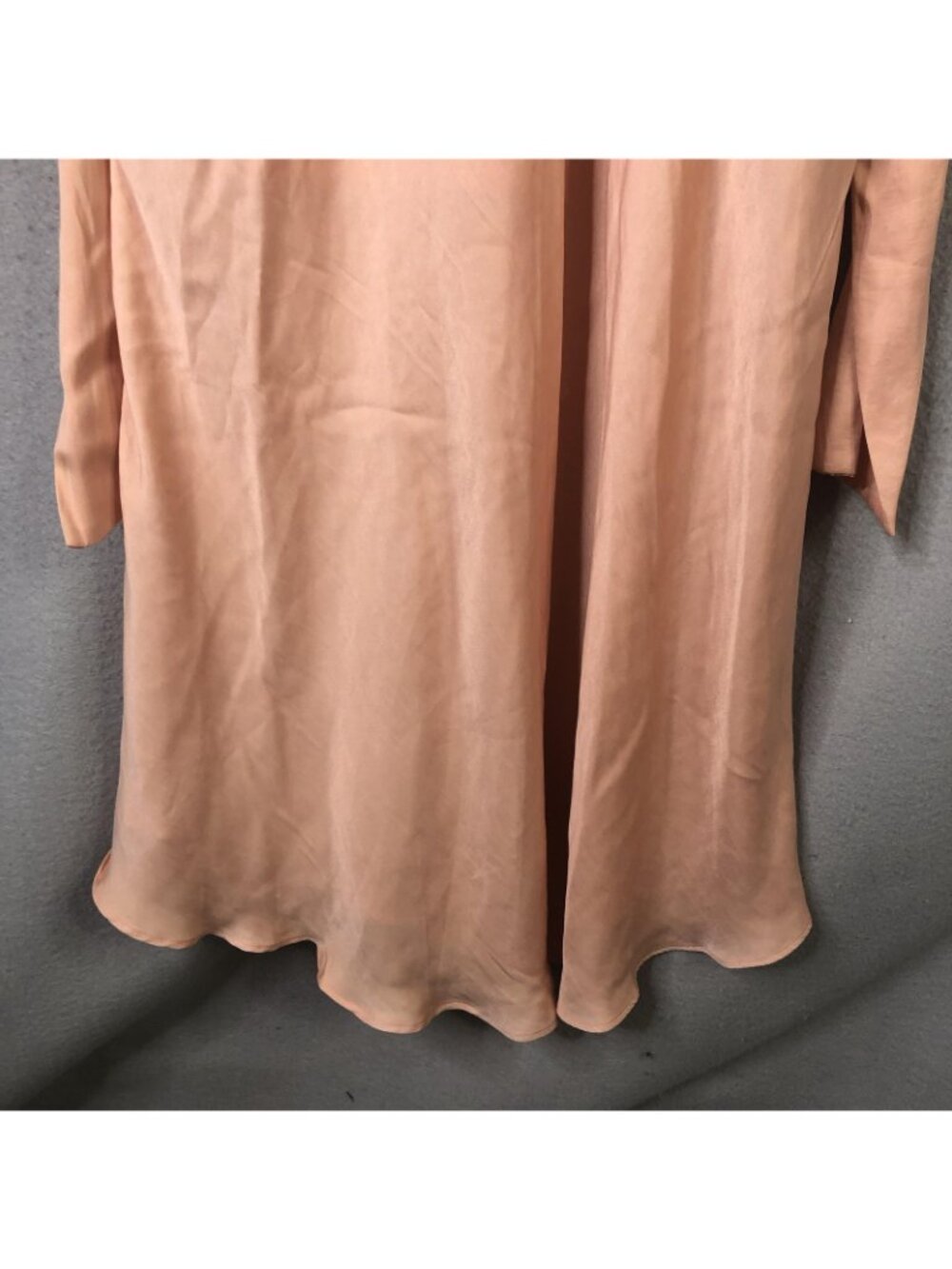 Sage + Paige Dress Womens L Pink Swing Dancing Midi Puff Sleeve Satin Ruched - Picture 11 of 16